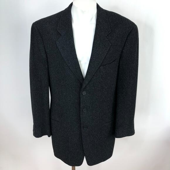 Mani by Giorgio Armani 42 Long Textured Thick Wool Blend Sport Coat Jacket Gray - Picture 1 of 15